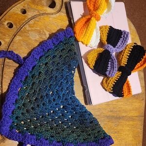 Vibrant Crochet Hair Accessories Set